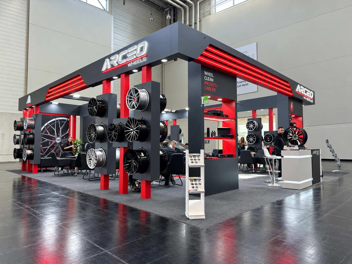 Arceo Wheels The Tire Cologne — Kırmızı LED Hatları ve Jant Kuleleri